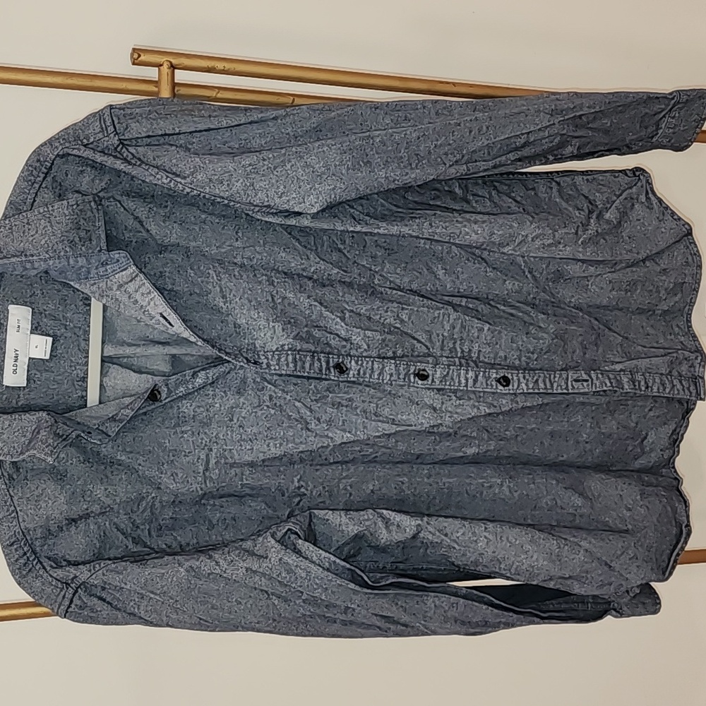 Old Navy Men's blue/Charcoal Shirt Jacket